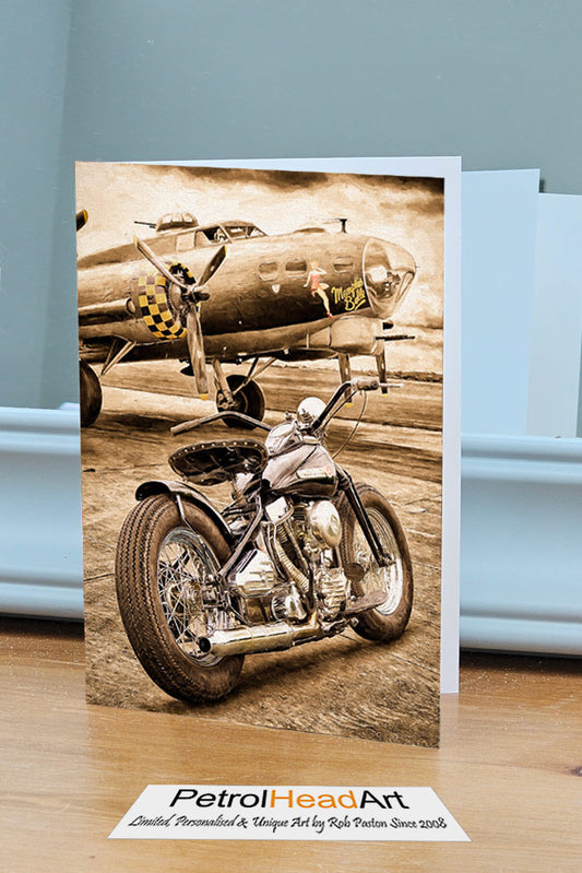 Harley Memphis Belle Art Greetings Card