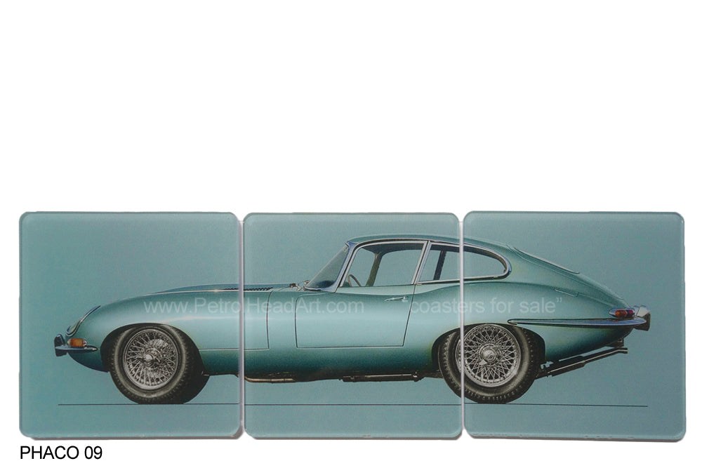 Jaguar E-Type Blue Art Coaster