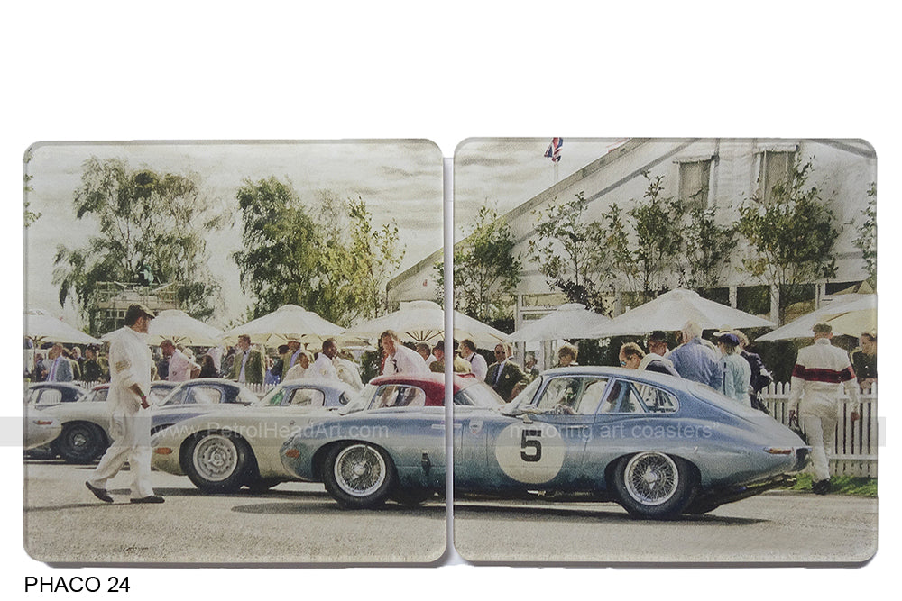 E-Type Jaguar Coasters at Goodwood