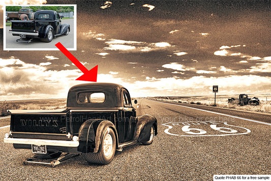 Route 66 Hot Rod Art Personalised