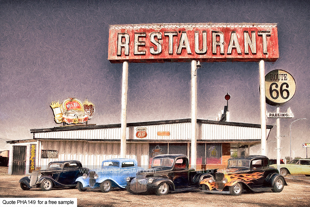 Hotrod Restaurant Art For Sale