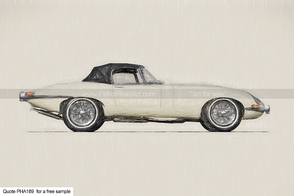 Jaguar Roadster Art For Sale