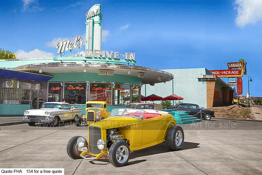 Mel's Diner Art Greetings Card
