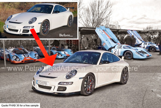 Personalised Porsche Art Le Mans