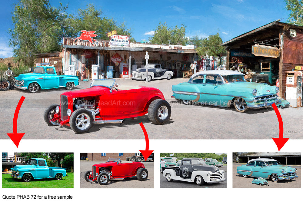 route 66 garage art background