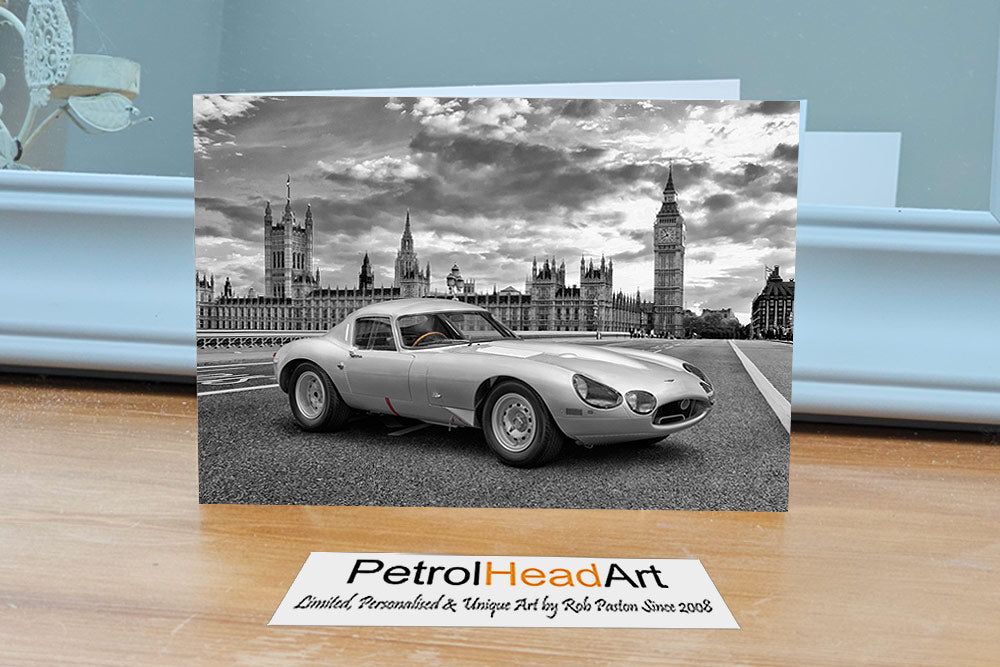 Jaguar Low Art Big Ben Greetings Card