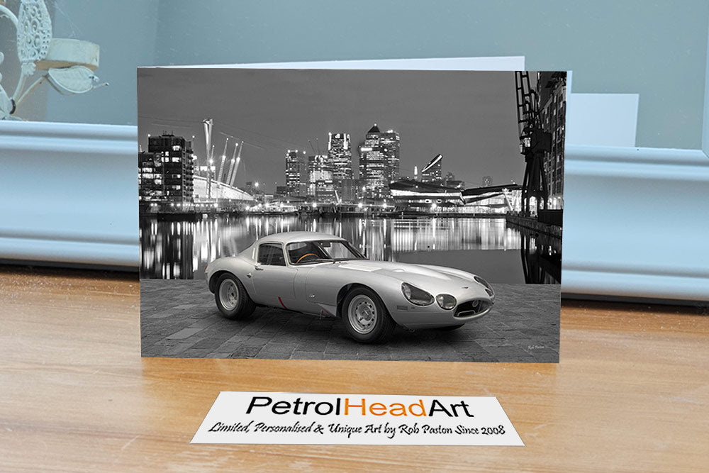 Jaguar E type Low Art Greetings Card