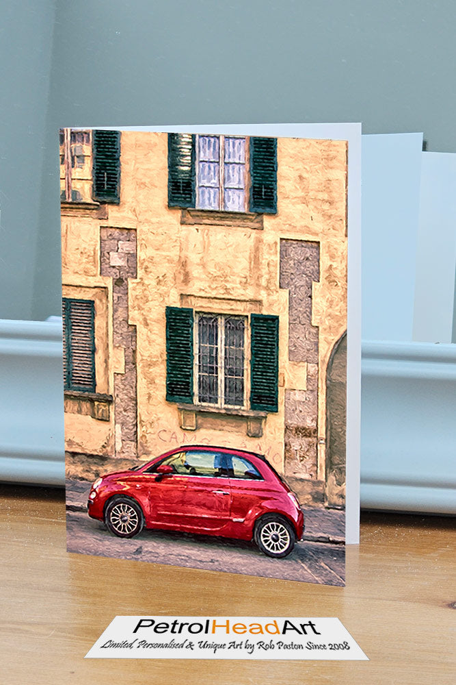 Fiat 500 Art Greetings Card