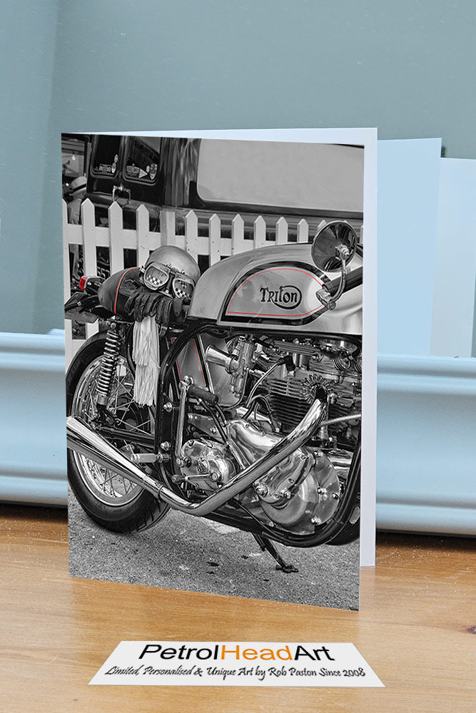 Triumph Triton Art For Sale Greetings Card