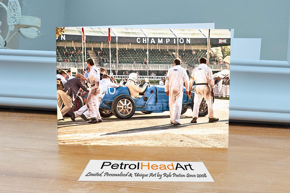 Goodwood Revival Art 3 Greetings Card