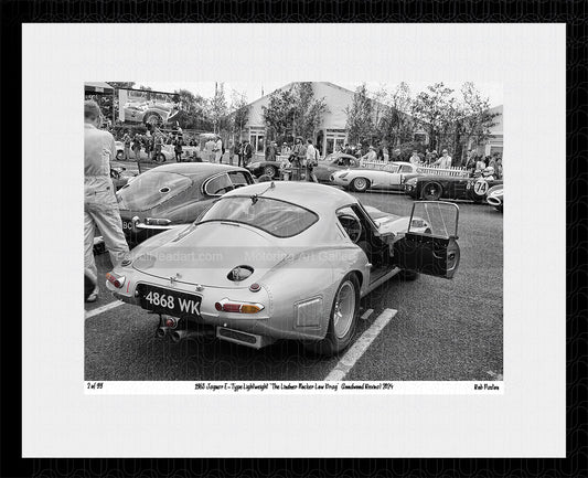 Jaguar e type low drag art at Goodwood Revival