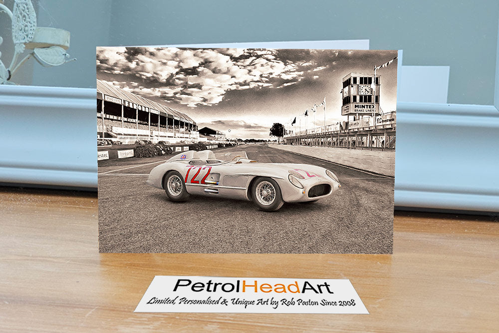 Mercedes 300 Slr 722 Wall Art Greetings Card