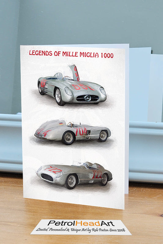 Mercedes Mille Miglia Art Greetings Card