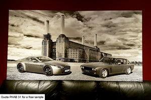 Battersea Power Station Personalised Bike And Car Art Background