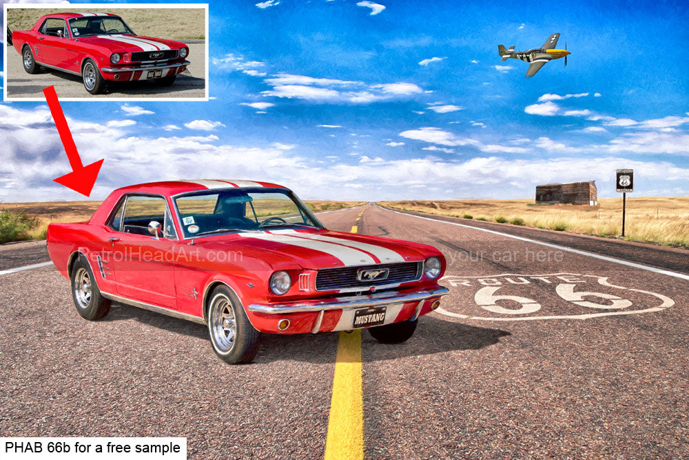 Ford Mustang Car Art Ideas Route 66