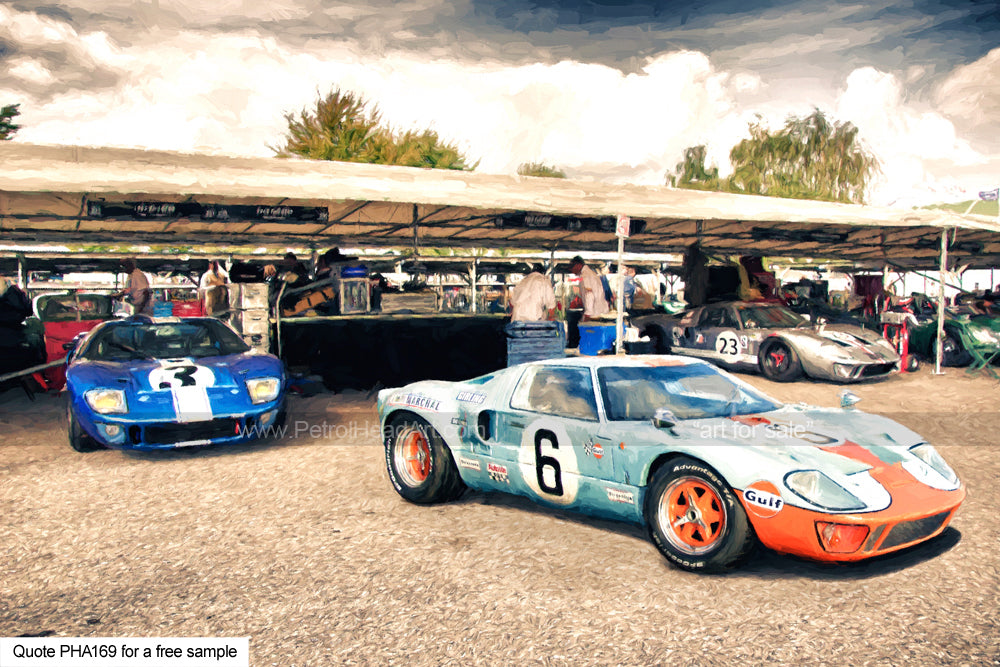 Gt40 Art In The Pits Art For Sale