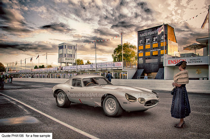 Goodwood Revival Art Jaguar Low Art For Sale