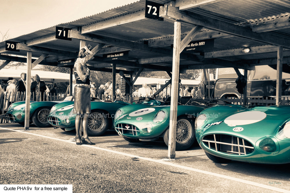 Aston Martin DBR1 Art Greetings Card