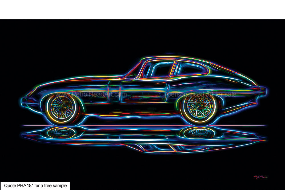Electric Jaguar E Type Art For Sale
