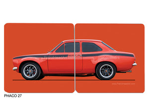 Ford Escort Mexico Art Coasters
