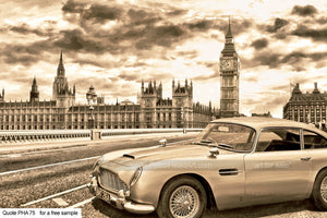 Aston Martin and Big Ben Greetings Card