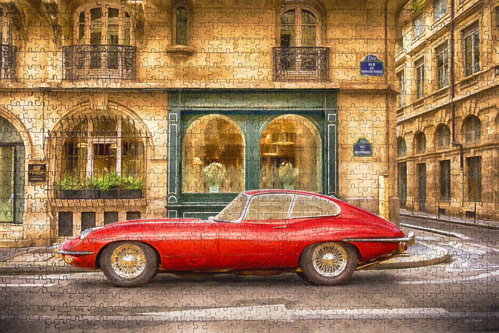 Motoring Art Jigsaw puzzle Jaguar in Paris