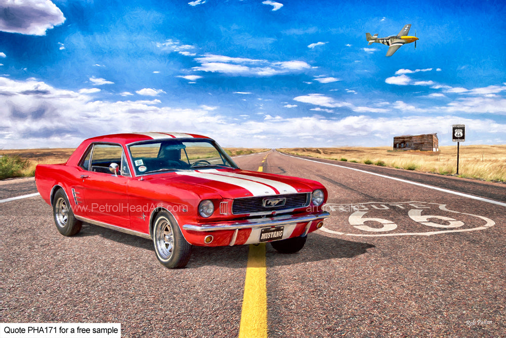 Mustang Art Route 66 2 Art For Sale