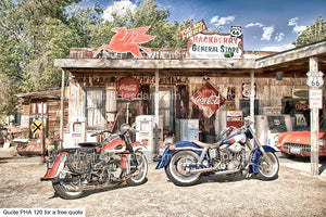 Iconic Harley Route 66 Art Greetings Card