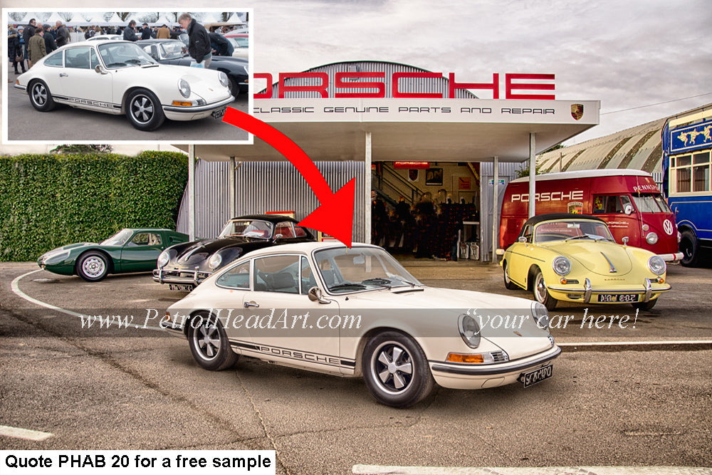 Personalised Porsche art garage background