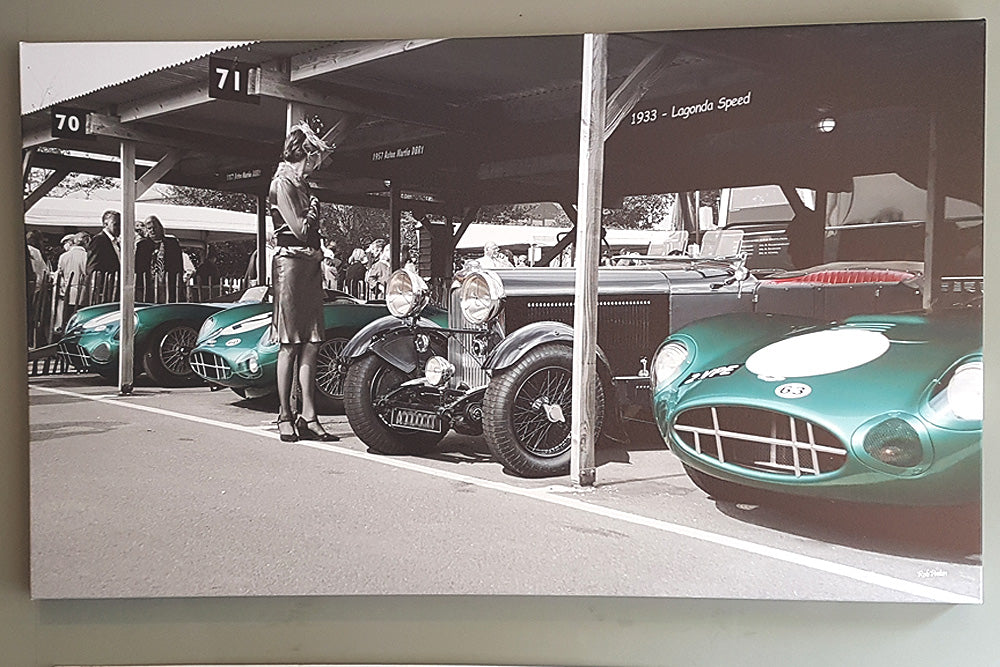 Your car in the Goodwood Revival Pits